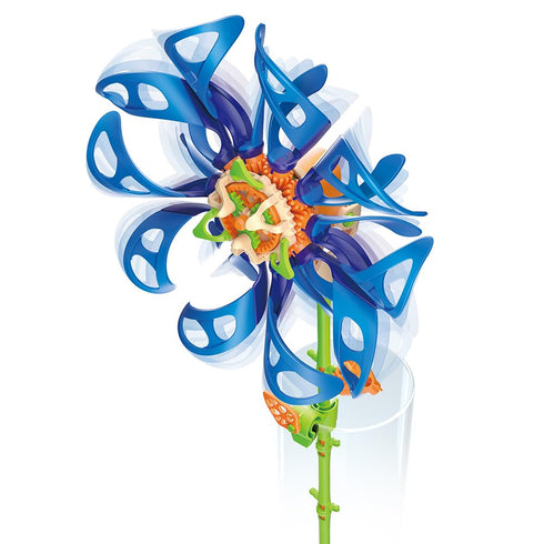 8+, Thames & Kosmos SolarFlower Sapphire Swirl STEM Kit | Build a Motorized Solar-Powered Flower with Spinning