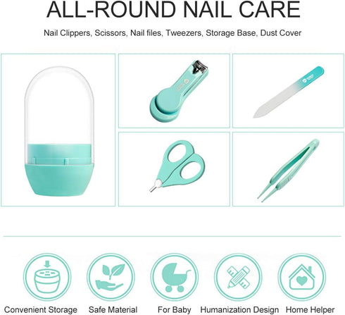 MADNP Set, 4-in-1 Baby Nail Clippers Baby Grooming Kit with Cute Case, Baby Manicure, Scissor, File & Tweezer | Baby