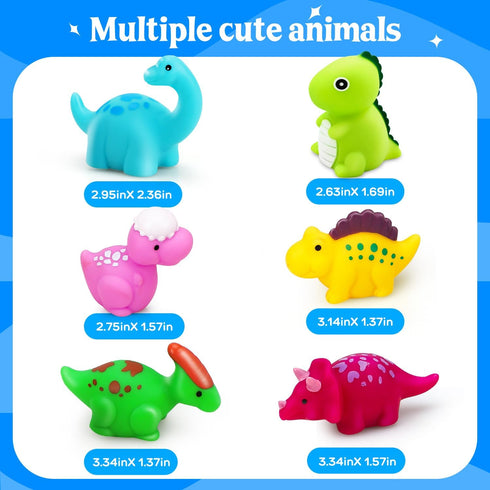 TOY Life Light Up Dinosaur Bath Toys for Kids 3 4 5 8, No Hole Bath Toys for Toddlers, Baby Bath Time Toys
