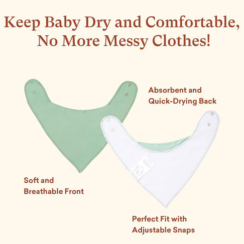 10-Pack Soft Absorbent Baby Bandana Bibs - for Teething & Feeding