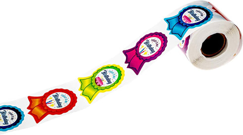 Birthday Ribbon Stickers / 250 Birthday Stickers for Kids / 1 5/8" x 2" School Today is My Birthday Labels