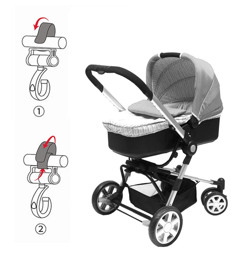 XEGZLH 360 Degree Rotating Strollers Accessory Hanger Clip Hook Designing Easy Installation Without Tool Required