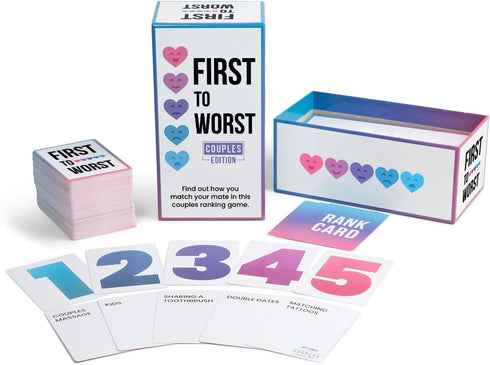 First to Worst Party Game Couples Connection | Adult Relationship Card Game for Date Nights | Funny Ranking & Guessing
