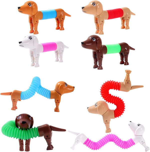 Dog Pop Tubes - Fidget Toys for Kids, Sensory Tubes, Animal Pop Tubes, Small Toys for Kids 5-7
