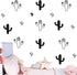 92pcs/Set Black Cactus Wall Stickers, Peel and Stick Home Decor Decals JW572 for Kids Room