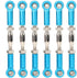 RC Pull Rod Set, 6Pcs Adjustable Aluminum Alloy Turnbuckle Links for RC Hobby Car Model (Blue) Plastic Push Rods