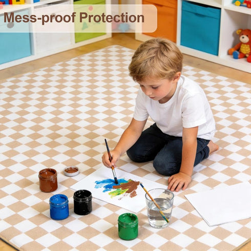 51 51 Inch Baby Splat Mat for Under High Chair, x Waterproof Splash Mat, Wipeable Floor Protector, Easy Clean Feeding