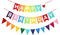 Colorful Happy Birthday Banner, Rainbow Sign, Felt Bunting for Birthday Party Supplies for Girls and Boys