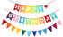 Colorful Happy Birthday Banner, Rainbow Sign, Felt Bunting for Birthday Party Supplies for Girls and Boys