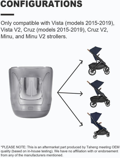 Taheng 2 Pack - Stroller Cup Holder, Baby Cup Holder Compatible with UPPAbaby Vista, Cruz and Minu Strollers Fits Most