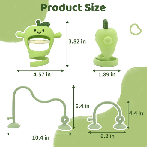 6 12 18 Baby High Chair Suction Toys Teething Chew - Silicone Apple Teething Relief Toys Silicone Teethers Table Toys