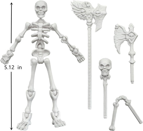 QWZFirst T13 5.12-in Sets (1pcs) Skeleton Action Figure, Movable Articulated Human Skeleton, Action Figure Wearing