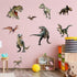Kiddale 3D Watercolour Dinosaur Kids Wall Stickers, Peel and Stick Removable Wall Decals for Nursery Bedroom