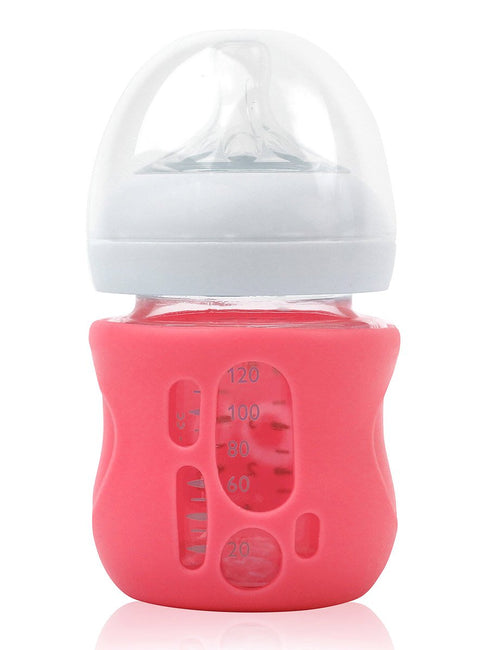 Olababy Silicone Sleeve for Avent Natural Glass Baby Bottles, 4 oz, Pink