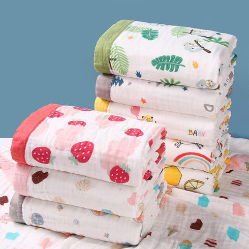 Set, 2 6 ZiDeTang Muslin Baby Bath Towel Large Gauze Super Soft Baby Bath Towel, Layers Muslin Cotton Infant Blanket