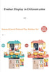 Kitchen Playset Pretend Food Kit by Serena&Jewel - 53 PCS Toy Accessories Set with Real Sounds & Light, Blue