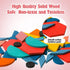 USATDD 180 Pcs Wooden Tangrams Pattern Blocks Set, Classic Educational Montessori Toys for Kids with 24 Pcs Flash Cards