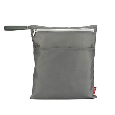 2Pcs Wet Dry Bags for Baby Cloth Diapers, Waterproof Washable Reusable with Two Zipper Pockets for Travel, Gym, Beach