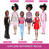 6 Set 11.5" Pack Liberty Imports of African American Black Toy Dolls - Premium Fashion Style Diversity Role Play Dolls