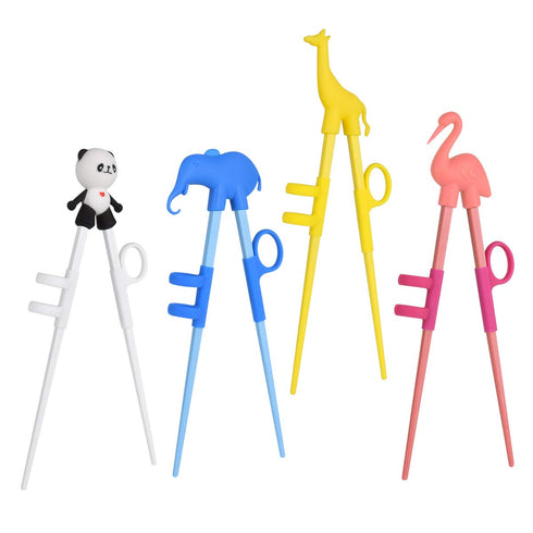 Training Chopsticks, Cute Animal Shape Learning Chopsticks for Kids, 4 Pack for Right or Left Handed
