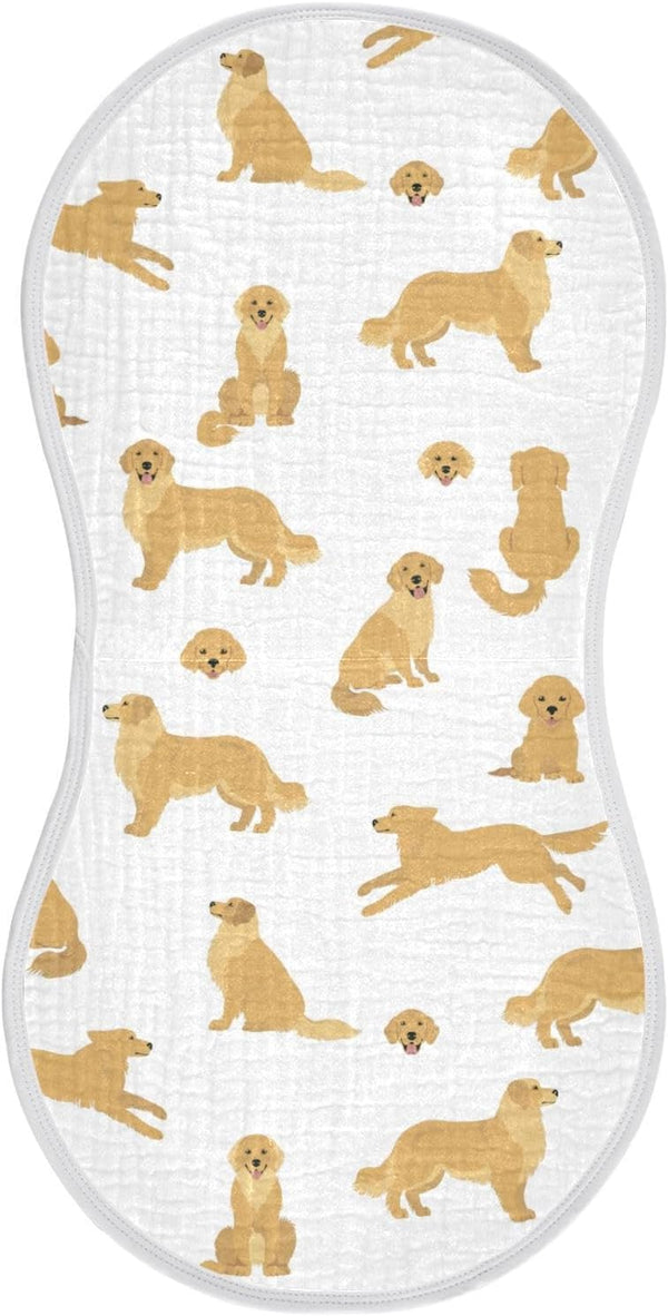vvfelixl Muslin Burp Cloths Golden Retriever Dogs Baby Washcloths for Baby Girl