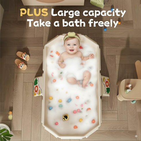PandaEar Foldable Baby Bathtub, Large Collapsible Kids Bath Tub for Toddlers & Infants, Space-Saving Portable Bath