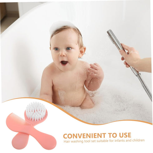Set Brush and Comb Gentle Hair Care Tools for Newborns Soft Bristles for Delicate Scalp Cute Essential Grooming Kit