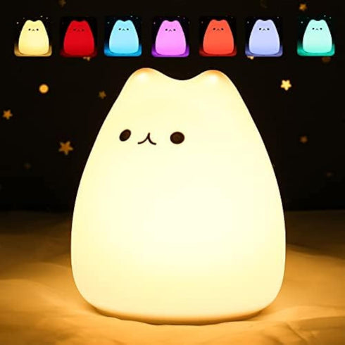 ZKLiLi Cute Cat Lamp, Night Light for Girls Bedroom, Kitty Lamp Birthday