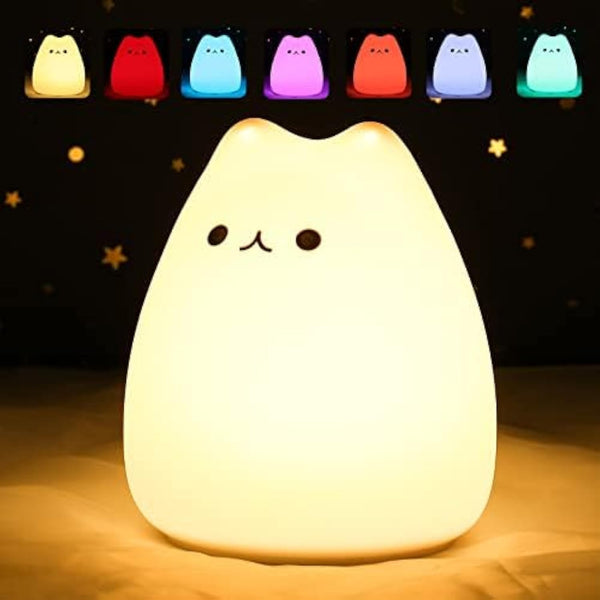 ZKLiLi Cute Cat Lamp, Night Light for Girls Bedroom, Kitty Lamp Birthday