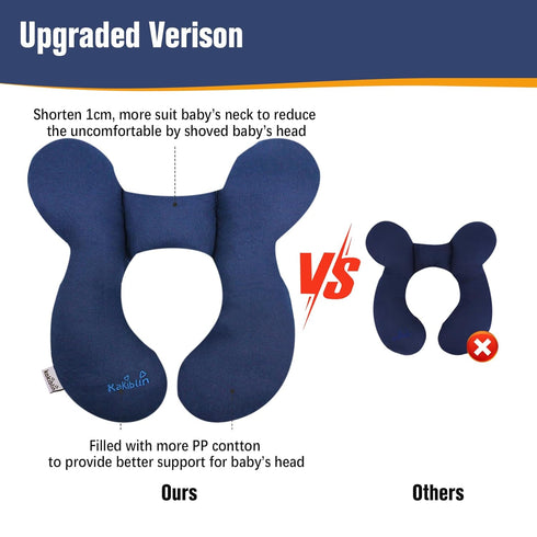 KAKIBLIN Baby Travel Pillow, Infant Head and Neck Support Pillow for Car Seat, Pushchair, for 0-1 Years Old Baby