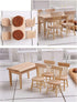 Z MAYABBO Wooden Dollhouse Furniture of Table & Chair, Miniature Dollhouse Accessories of Dining Room - 1/12 Scale