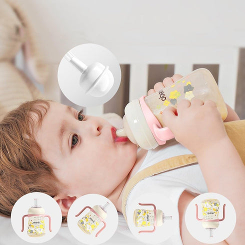 10oz, 6+ 300ml/Green/3Pack Oberni Toddler Sippy Cup Weighted Straw Baby Drinking Water Bottle with Valved Spout