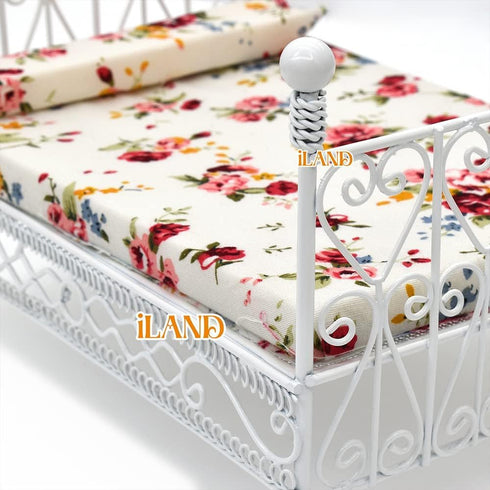 iLAND 1:12 Scale Victorian Dollhouse Furniture, 5pcs Dollhouse Bed Set
