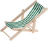 1:12 Scale Wooden Lounge Chair Miniature Dollhouse Foldable Beach Chair - Dark Green