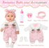 ZNTWEI 12'' Playset 3+ Baby Doll in Gift Box with Pink Cherry Pattern Clothes Accessories,Pacifier,Feeding Bottle.First