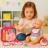 13-Piece Set Set 1218 My Sweet Baby Doll Feeding & Diaper Bag Disappearing Milk Bottles, Bibs, Pacifiers, Diapers