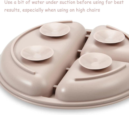 PandaEar Silicone Baby Feeding Set: 2 Pack Divided Suction Plate with Tiny Cups and Spoons, BPA Free