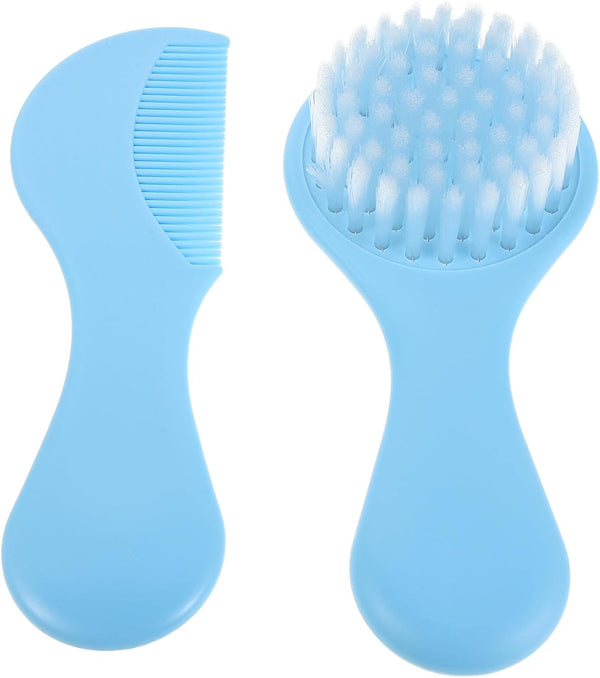 SECFOU Hair Brush Set and Cradle Cap Comb for Newborns, Soft Bristle