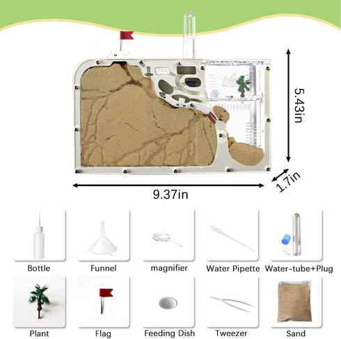 Ant Farm Castle - Ant Farms with Yellow Sand and Tool Kit, Ant Colony Observation Kit for Kids, Educational Science Kit