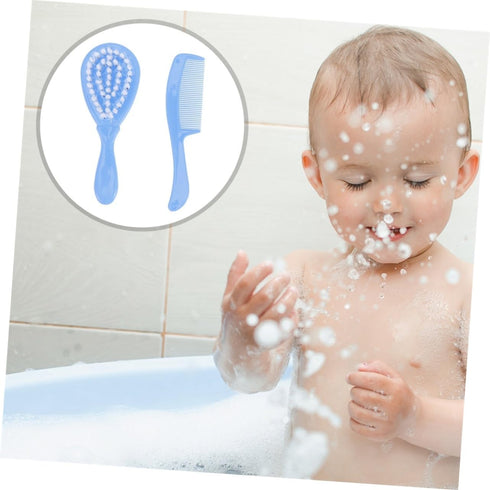 3sets Boy Girl Hair Care Comb Dandruff Removal Scalp Brush Safe Gentle for Newborns Bathtub Bathroom Supply Massage