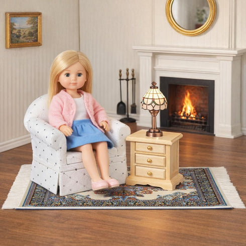10 7 Inch Dollhouse Area Rug Beige Miniature Carpet Accessory for Doll Houses, x Rectangular Floor Dcor, Oriental Style