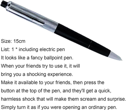 Silver Shock Pen, Lightweight Prank Item, Interesting Shocking Practical Joke Toy for Outdoor Gag Games