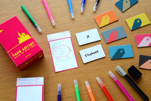A Fake Artist Goes to New York, Japanese Social Deduction Party Game for 5-10 Players, Fun Drawing Game, Ages 8+
