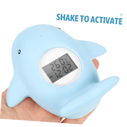 KOMBIUDA Whale Shaped Electric Bath Thermometer Accurate Cartoon Water Room Temperature Monitor Essential Bath