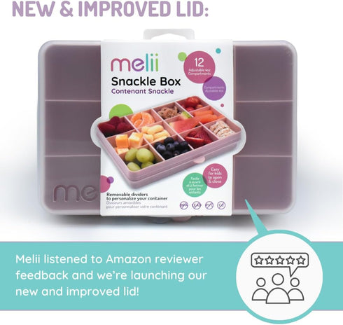 melii Snackle Box, Divided Snack Container for Kids, Food Storage with Removable Dividers, Arts & Crafts, 12