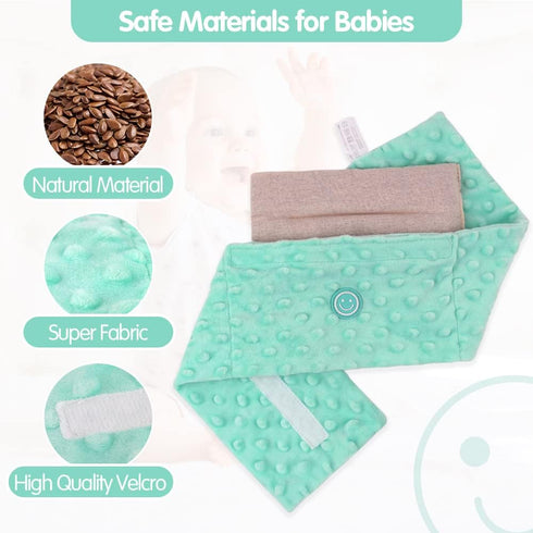 Tummy Upset 0-3 Colic and Gas Relief for Newborns and Infants, Flaxseed Heated Wrap, Baby Swaddling Belt with Soothing