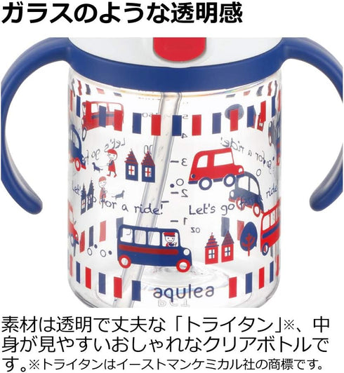 Richell Aqulea Outing Straw Mug, 200ml, Pink
