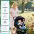 LweiPsqLin UPF50+ Baby Stroller Sun Shade - Waterproof Blackout Cover | Lightweight Lycra with Ventilated Mesh | Fits