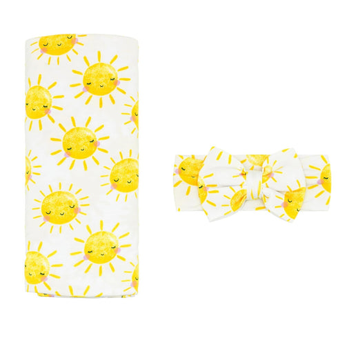 Little Sleepies Swaddle & Headband Bow Set, Viscose from Bamboo Baby Swaddles,