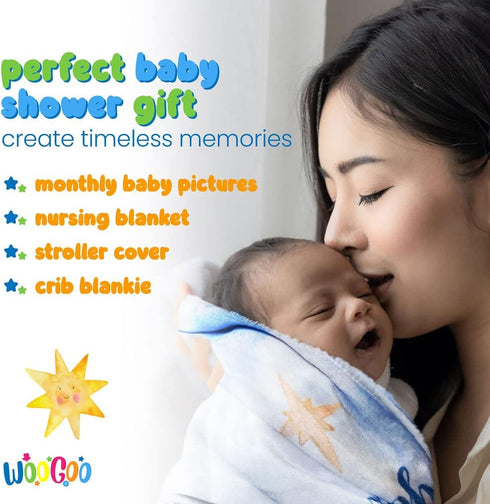 Baby Milestone Blanket for Boys and Girls 40 x 60 Inches, Soft Premium Fleece Baby Growth Chart Gift